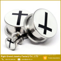 Customized Stainless Steel No Smoking Logo Epoxy Ear Flesh Tunnel Piercing